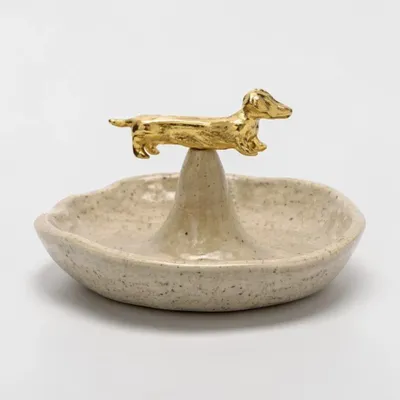 Ceramic - Dachshund Ceramic Jewelry Dish - CÂPÂ JEWELRY