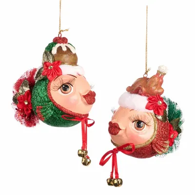 Autres décorations de Noël - FAM.FEAST XMAS BIG PUFFER FISH ORN ASS/2 RD/GRN 10CM - GOODWILL M&G