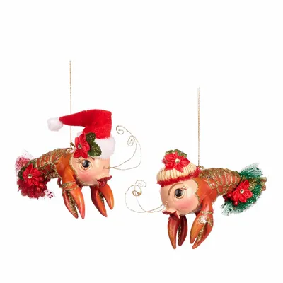 Other Christmas decorations - FAM.FEAST XMAS LOBSTER ORN ASS/2 RD/OR 13CM - GOODWILL M&G