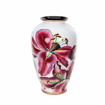 Autres décorations de Noël - PORC.TROP.FLOWER VASE TT PNK/WH 38CM - GOODWILL M&G