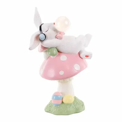 Objets de décoration - LED BUNNY REST.ON MUSHROOM TT WH/PNK 40,5CM - GOODWILL M&G