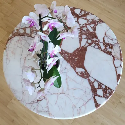 Tables basses - Table basse en marbre rouge blanc - SAGIT