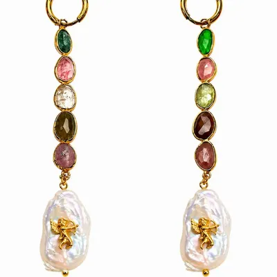 Bijoux - Boucles d'oreille Barocco Tourmaline - Paire - FASCINATO
