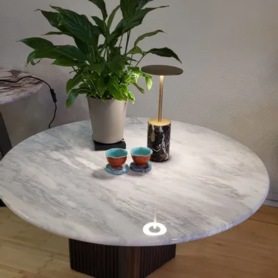 Tables basses - Table basse en marbre gris clair - SAGIT