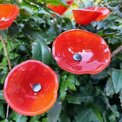 Accessoires de jardinage - Fleur de cala rouge de taille moyenne - CARNEOL GLASS