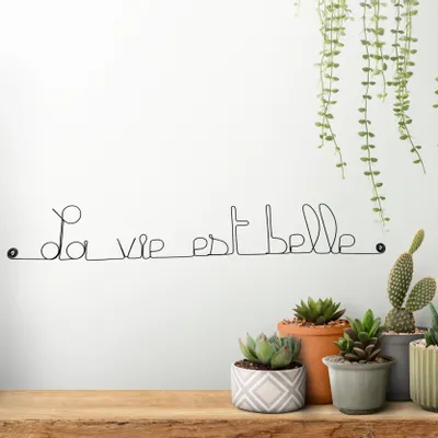 Children's decorative items - Wire Wall Decor\" Life is Beautiful\” to pin - BIJOUX DE MUR