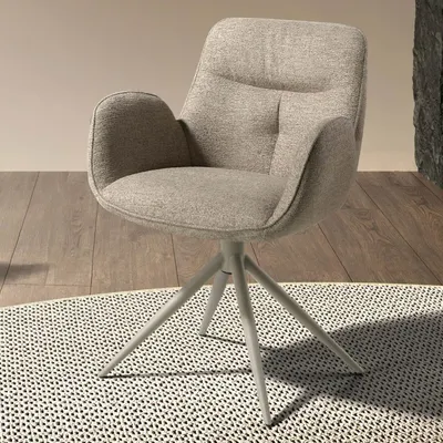 Chairs - Swivel chair in beige fabric - ANGEL CERDÁ