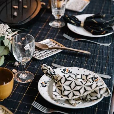 Table linen - Stars carbon towel - BONCOEURS