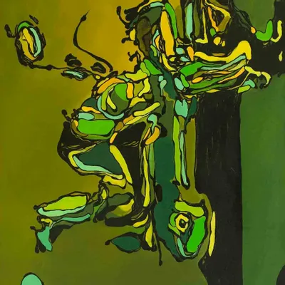 Pièces uniques - Green Dragon Art Mural | 90x140 cm - ELCIELA