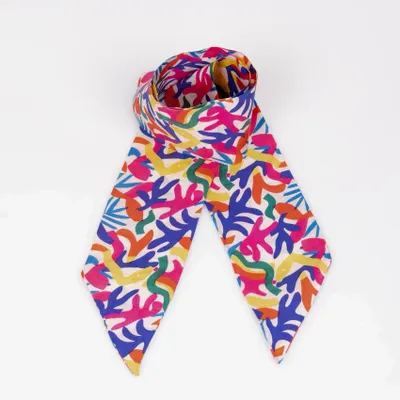 Hair accessories - Boomed Flowers Silk Twilly - ELCIELA