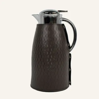 Carafes - Carafe thermique ELIDA – Acier inoxydable et cuir - 2L - LIMAC DESIGN
