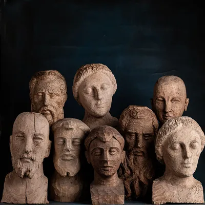 Decorative objects - Moses, wooden head, sculpture - KLATT OBJECTS
