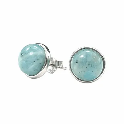 Home fragrances - 925 Silver Earrings - AA Amazonite 8mm - ARABESK