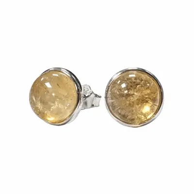 Parfums d'intérieur - Boucles d'Oreilles Argent 925 - Citrine Naturelle AA 8mm - ARABESK