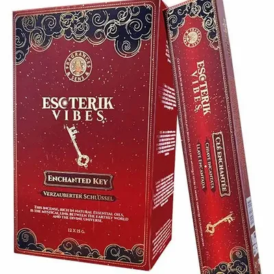 Home fragrances - Incense Fragrances & Senses Esoterik Vibes Enchanted Key Masala - Box of 12 Packs (15g) - ARABESK