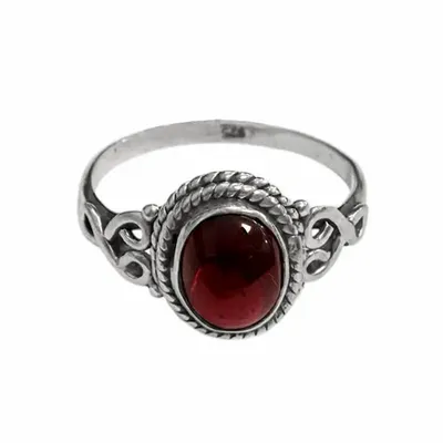 Home fragrances - 925 Silver Ring - Red Garnet AA T54 - ARABESK