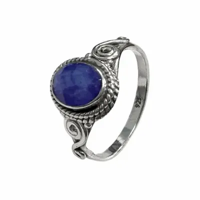 Parfums d'intérieur - Bague Argent 925 - Saphir Bleu Facetté AA T56 - ARABESK