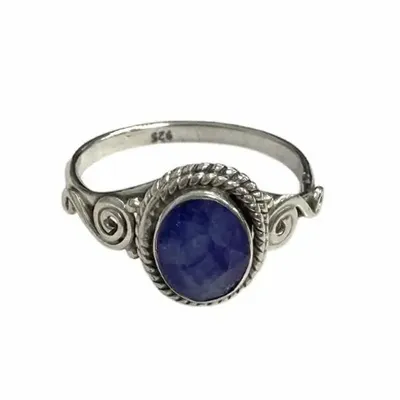 Parfums d'intérieur - Bague Argent 925 - Saphir Bleu Facetté AA T56 - ARABESK