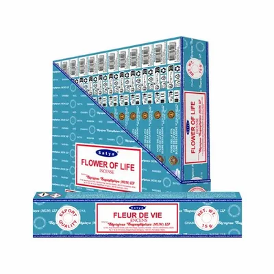 Parfums d'intérieur - Encens Satya Fleur De Vie 15g - Boîte De 12 Paquets - ARABESK