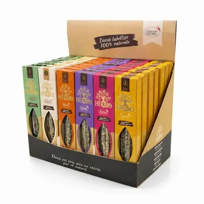Parfums d'intérieur - Encens Smudge Ecocert Herbio Présentoir 42pcs - ARABESK