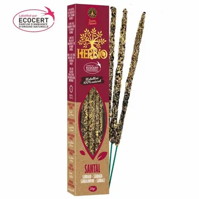 Home fragrances - Smudge Ecocert Herbio Sandalwood Incense 20g - ARABESK