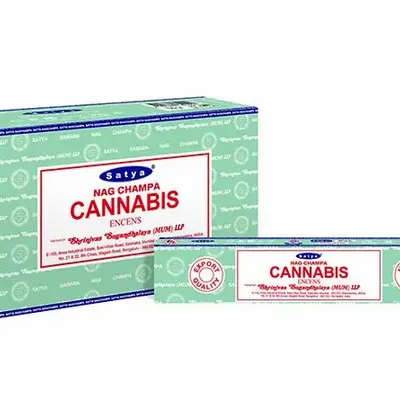 Parfums d'intérieur - Encens Satya Cannabis 15g - Boîte De 12 Paquets - ARABESK