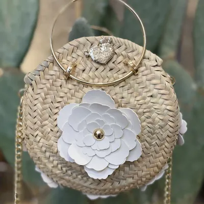 Bags and totes - Camelia round bag with flowers - DANIÉ