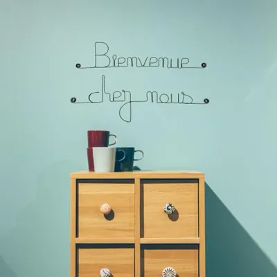 Other wall decoration - Wire Wall Decor " Welcome to us ” to pin - BIJOUX DE MUR