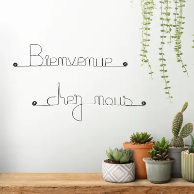 Other wall decoration - Wire Wall Decor " Welcome to us ” to pin - BIJOUX DE MUR
