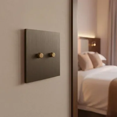 Decorative objects - Allure - Brushed Bronze 2 Round Push Buttons 80x80 - 6IXTES
