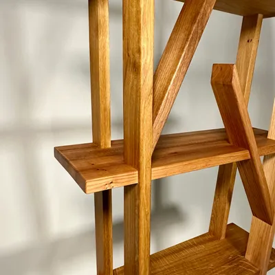 Bookshelves - Organic bookcase, mix of solid wood species - EBÉNISTERIE CONTEMPORAINE MIOSSEC