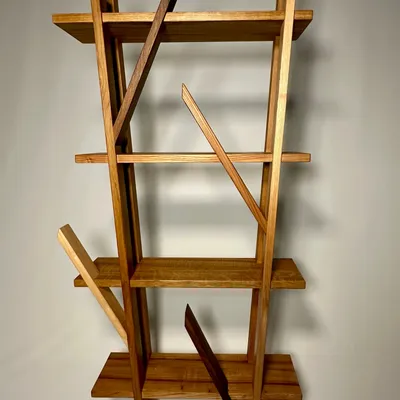 Bookshelves - Organic bookcase, mix of solid wood species - EBÉNISTERIE CONTEMPORAINE MIOSSEC