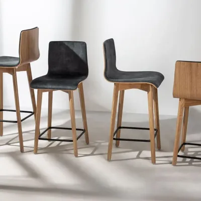 Stools - LUKA SW natural oak Barstool - DELTA