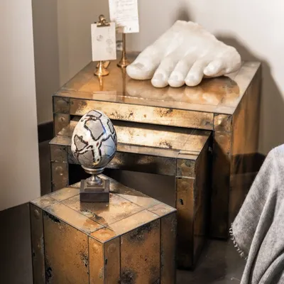 Consoles - Mobilier miroir doré - ATELIERS DAVOY