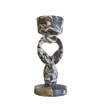 Objets de décoration - Bougeoir en marbre noir doré - SAGIT