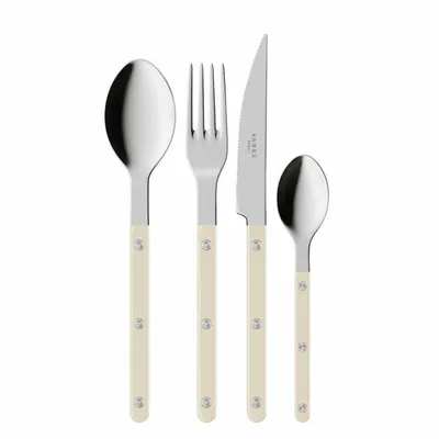 Ménagères - Set de 4 couverts de table - Bistrot, Ivoire - SABRE PARIS