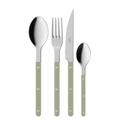 Ménagères - Set de 4 couverts de table - Bistrot Uni, Asperge - SABRE PARIS