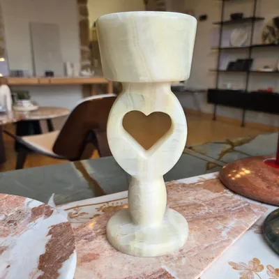 Objets de décoration - Bougeoir en onyx blanc - SAGIT