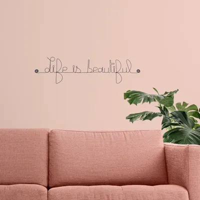 Decorative objects - Wire wall decoration\” Life is beautiful\” - BIJOUX DE MUR