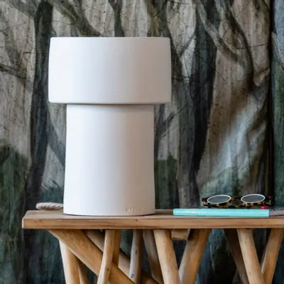 Table lamps - LUA - White Terracotta Table Lamp - HYDILE