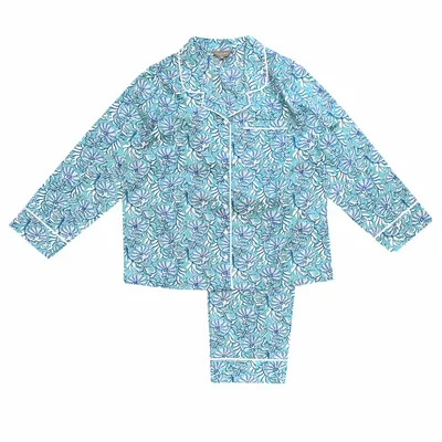 Sleepwear - Cotton Pyjamas - Jaipur Blue & Turquoise - LIME TREE DESIGN