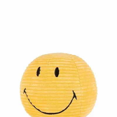 Soft toy - SMILEY Plush Toy – 13cm Corduroy - Yellow - STEMPELS ET CO