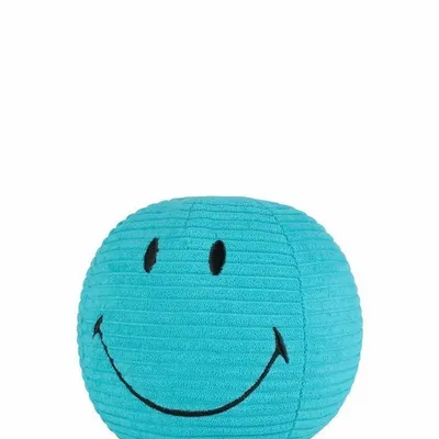 Soft toy - SMILEY Plush Toy – 13cm Corduroy - Turquoise - STEMPELS ET CO