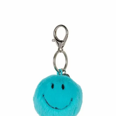 Soft toy - SMILEY Keychain – 5.5 cm of pure happiness - Turquoise - STEMPELS ET CO