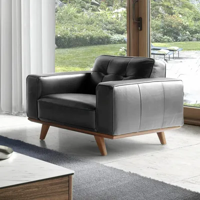 Fauteuils - Fauteuil rembourré modèle en cuir de vachettette rembourré - ANGEL CERDÁ