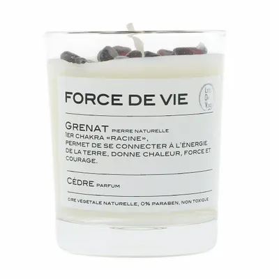 Diffuseurs de parfums - FORCE DE VIE bougie parfumée Pierres de vie 130g – Grenat - LIFE ON VENUS