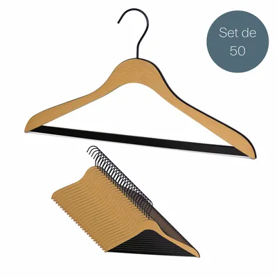 Office furniture and storage - MAWA design hanger comfort bi-colour HRS beech 44 cm - pack of 50 - MAWA