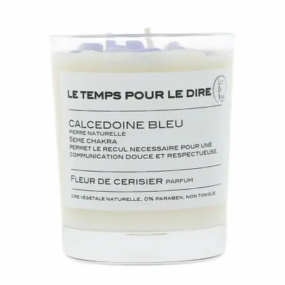 Diffuseurs de parfums - LE TEMPS POUR LE DIRE bougie parfumée Pierres de vie 130g – Calcédoine Bleue - LIFE ON VENUS