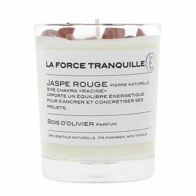 Diffuseurs de parfums - LA FORCE TRANQUILLE bougie parfumée Pierres de vie 130g– Jaspe Rouge - LIFE ON VENUS