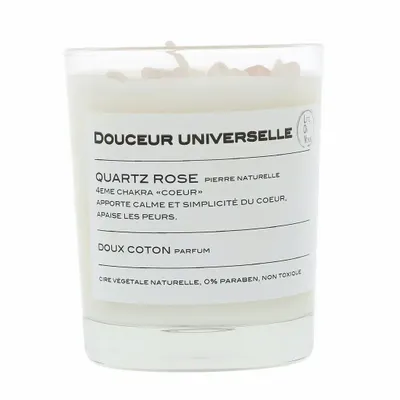 Scent diffusers - DOUCEUR UNIVERSELLE Scented Candle Pierres de vie 130g – Rose Quartz - LIFE ON VENUS